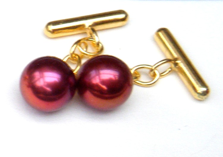 Red AAA Pearl Cufflinks